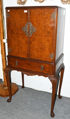 Lot 1321 - A Reproduction Walnut Drinks Cabinet, with...