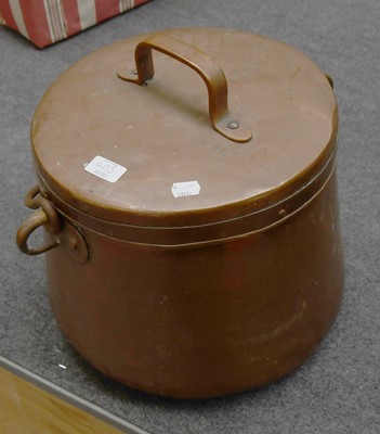 Lot 403 - A 19th Century Lidded Copper Swing Handled Pan