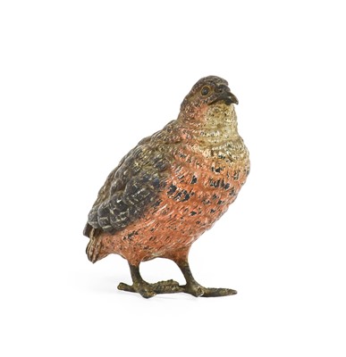 Lot 159 - An Austrian Cold-Painted Bronze Quail, early...