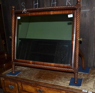 Lot 705 - A Regency ropetwist dressing table mirror, 72cm wide, 37cm deep, 71cm high