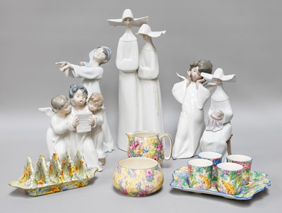 Lot 53 - Five Lladro Porcelain Figures, including Nuns...