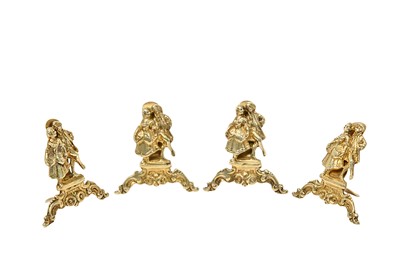 Lot 2059 - A Set of Four German Silver-Gilt Place-Card Holders