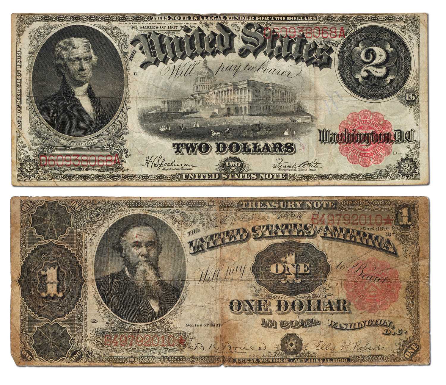 Lot 336 - USA, Two Dollars, series of 1917, legal tender...