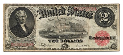 Lot 336 - USA, Two Dollars, series of 1917, legal tender...