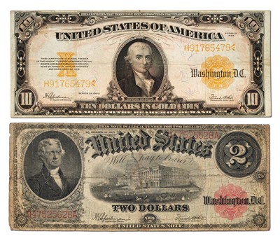 Lot USA, Ten Dollar Gold Certificate, series of...