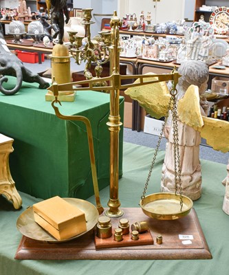 Lot 328 - A Set of 19th Century Brass Scales, Day &...