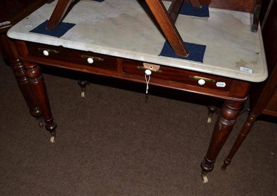 Lot 708 - A Victorian mahogany marble top wash stand