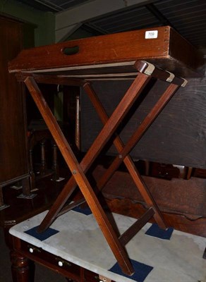 Lot 709 - A 19th century mahogany butler's tray on stand