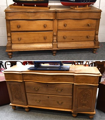 Lot 1346 - Two Pine Sideboard, largest,180cm by 55cm by 95cm