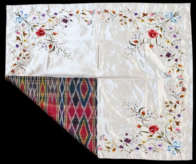 Lot 2075 - Late 19th Century Silk Embroidered Panel,...