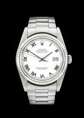 Lot 2196 - Rolex: A Stainless Steel Automatic Calendar...