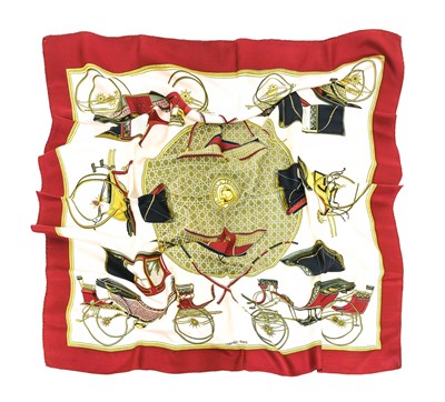 Lot 2025 - Hermès Silk Scarf Les Voitures a...