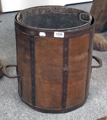 Lot 1338 - A Bushel Measure, with metal mounts and loop...