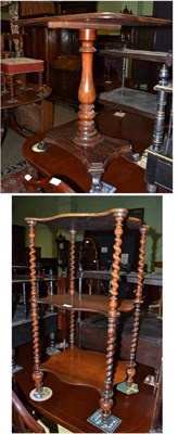 Lot 725 - A three tier rosewood whatnot and an occasional table