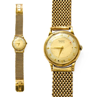 Lot 218 - A 9 Carat Gold Centre Seconds Rotary Wristwatch