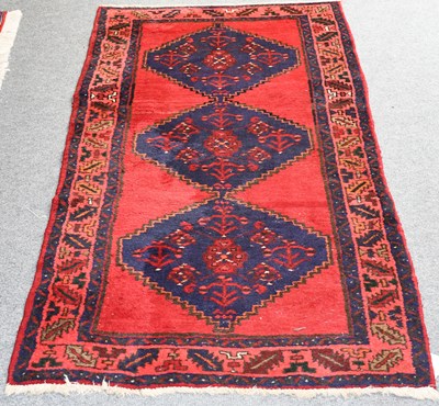 Lot 441 - Hamadan Rug, the raspberry field with three...