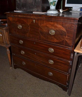 Lot 747 - A 19th century mahogany secretaire chest