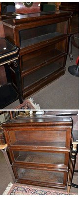 Lot 748 - A pair of Globe Wernicke three section bookcases