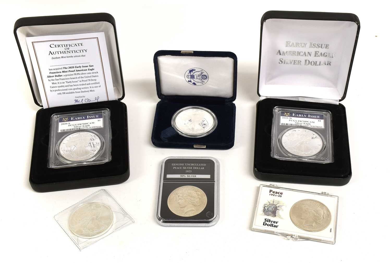 Lot 97 - Assorted USA Silver Dollars, 6 coins to...