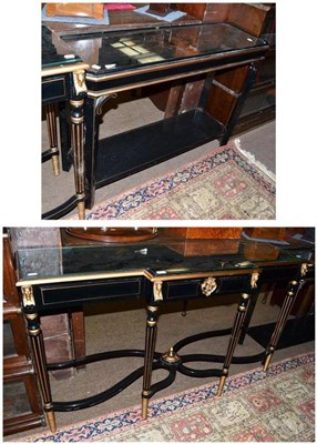 Lot 749 - Black lacquer table and side table (2)