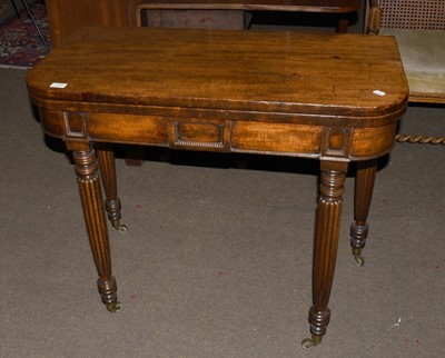 Lot 1255 - A William IV Mahogany Fold Over Tea Table, in...