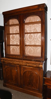 Lot 1226 - A Victorian Glazed Mahogany Bookcase, with two...