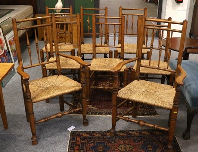 Lot 1342 - A Set of Eight Early 20th Century Oak Spindle...