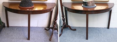 Lot 1364 - Two 19th Century Mahogany D-end Tables, 126cm...