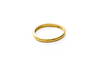 Lot 222 - A 22 Carat Gold Band Ring, finger size Q