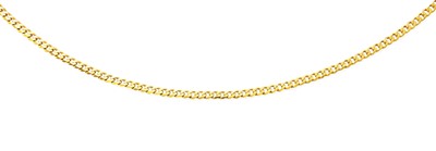 Lot 195 - A 9 Carat Gold Flat Curb Link Necklace, length...