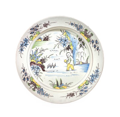 Lot 79 - A Faience Dish, 18th century, painted in...