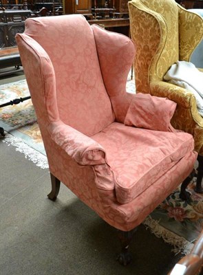 Lot 755 - George III style wing armchair