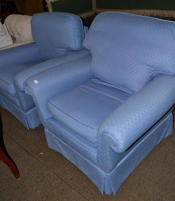 Lot 759 - Pair of armchairs with pale blue loose covers