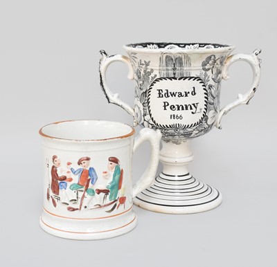 Lot 34 - A Victorian Documentary Pottery Loving Cup,...