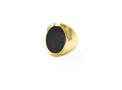 Lot 220 - An 18 Carat Gold Bloodstone Signet Ring, the...