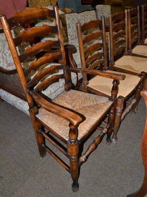 Lot 782 - Six ladder back dining chairs