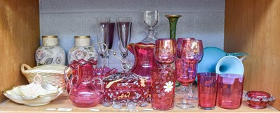 Lot 12 - A Collection of Victorian and Later Cranberry...