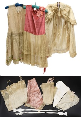 Lot 2064 - Early 20th Century Costume, comprising a pink...