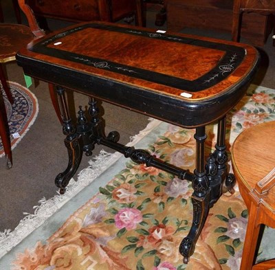 Lot 785 - Victorian ebonised and amboyna card table