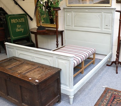 Lot 1367 - A French Painted Double Bedstead, 148cm by...