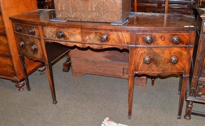 Lot 789 - A late Georgian mahogany bowfront sideboard, width 185cm