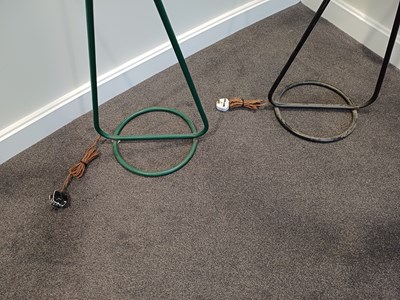 Lot 393 - Two 1950s Floor Lamps, twist frames on...