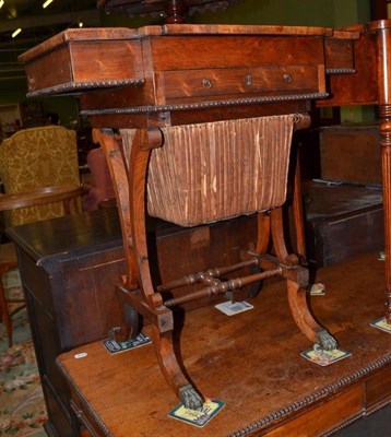 Lot 799 - A Regency rosewood games table, the pull-off top with a chest board to one side and gilt...