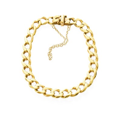 Lot 217 - A 9 Carat Gold Curb Link Bracelet, length 19.5cm