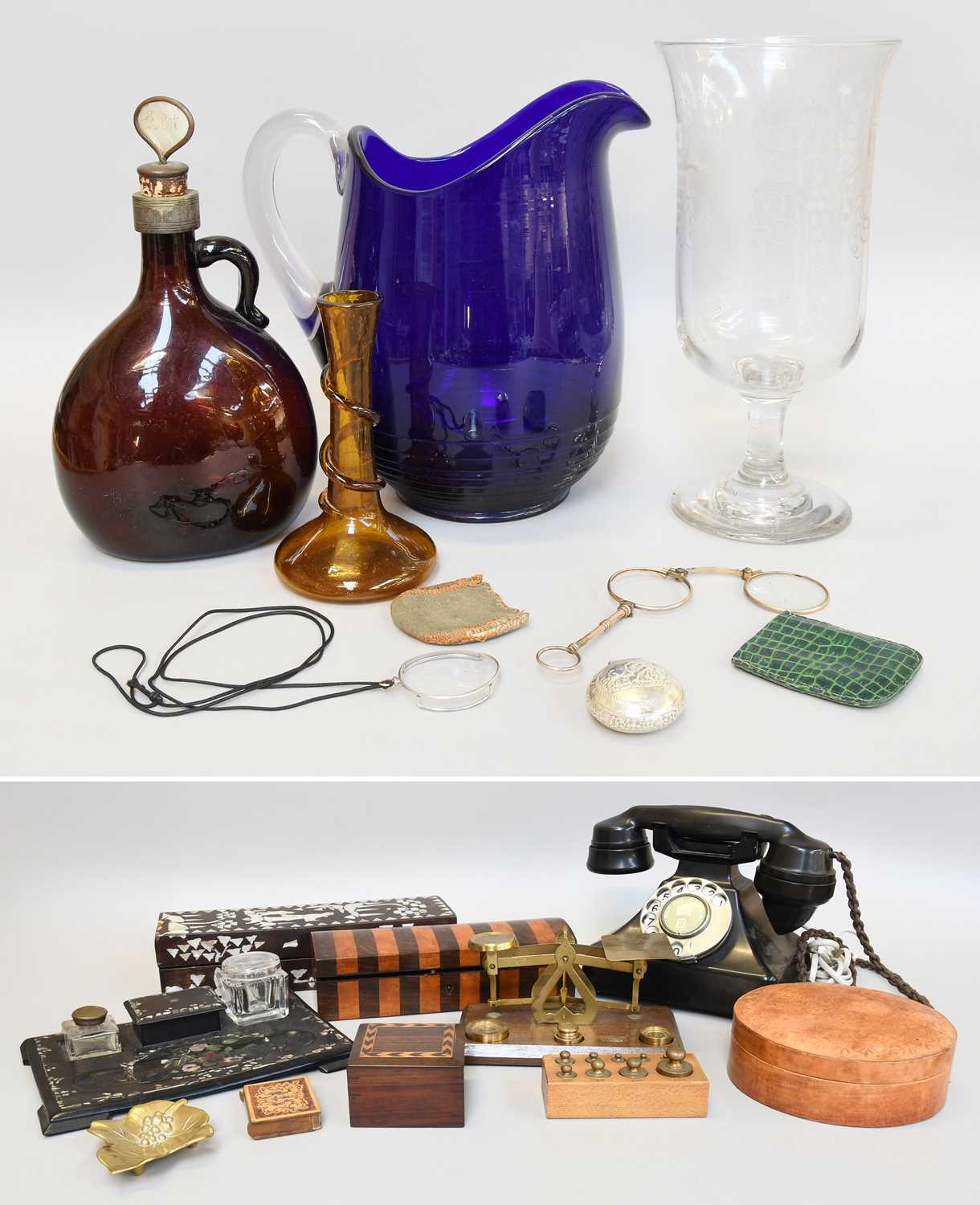 Lot 149 - A Victorian Papier Mache Desk Stand, together...