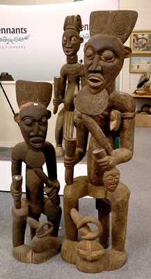 Lot 1336 - A Pair of Large African Ancestor Figures,...