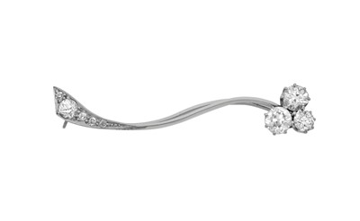 Lot 2275 - A Diamond Brooch modelled as a simplistic...