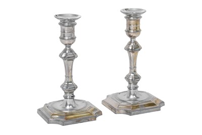 Lot 2099 - A Pair of Victorian Silver Candlesticks