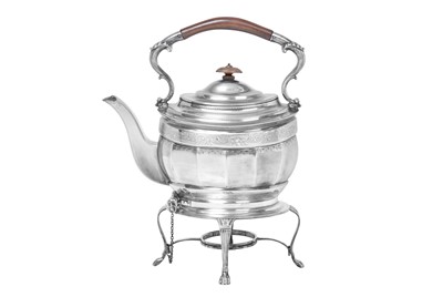 Lot 2111 - A George V Silver Kettle and Stand