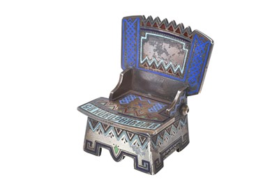 Lot 2070 - A Russian Miniature Silver-Gilt and Enamel Throne Salt